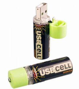 piles LR6 rechargeables USB moixa usbcell
