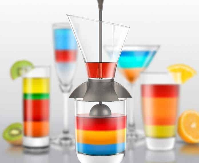 Le verseur Rainbow Cocktail est un appareil pour faire des cocktails à étage